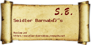 Seidler Barnabás névjegykártya